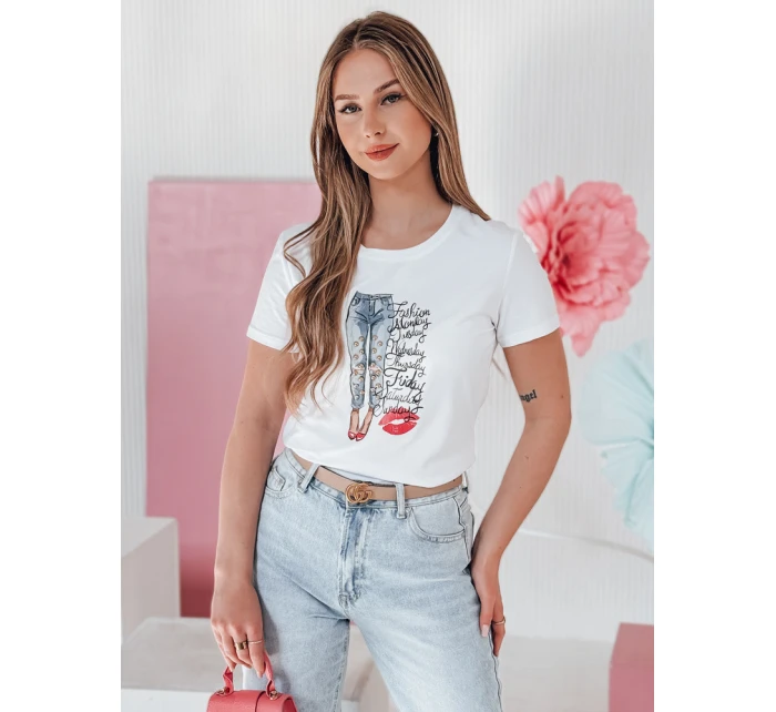 Dámské tričko s potiskem TRENDAY bílé FashionStreet RY2825