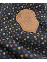 Tmavě modrá rozepínací mikina s kapucí a se vzorem drobných srdíček (2316)