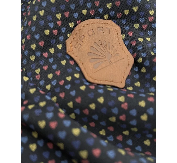 Tmavě modrá rozepínací mikina s kapucí a se vzorem drobných srdíček (2316)