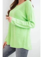 Dámský svetr z viskózy s dlouhým rukávem a kulatým výstřihem jablkový Dámský svetr z viskózy s dlouhým rukávem a kulatým výstřihem jablkový