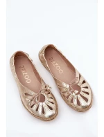 Ploché baleríny z přírodní kůže Zazoo 10179 zlaté