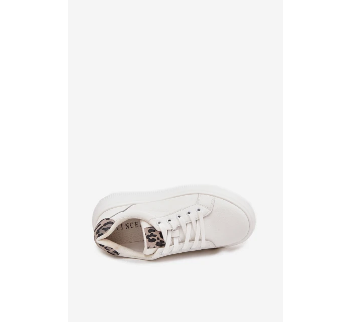 Kožené dámské tenisky na platformě Panterka Vinceza 89144 Bílé Kožené dámské tenisky na platformě Panterka Vinceza 89144 Bílé