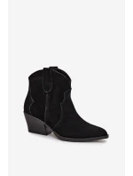Nazouvací dámské kozačky z přírodního semiše černé model 21713735 - Boto Nazouvací dámské kozačky z přírodního semiše černé model 21713735 - Boto