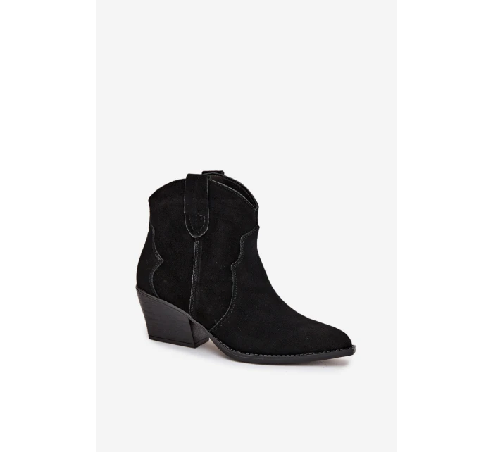 Nazouvací dámské kozačky z přírodního semiše černé model 21713735 - Boto Nazouvací dámské kozačky z přírodního semiše černé model 21713735 - Boto