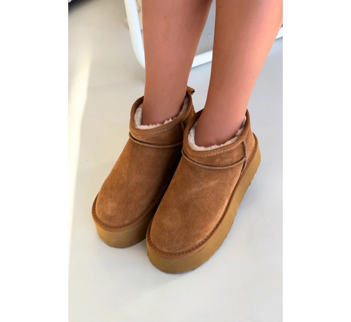 Dámské sněhule z přírodního semiše Camel model 21821905 - Boto