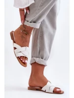 Dámské materiálové sandály bílé Aversa