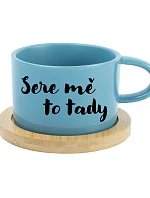 SERE MĚ TO TADY - modrý hrníček makronka 200 ml