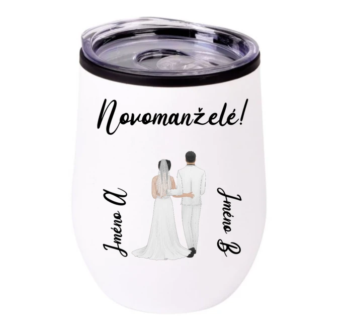 Personalizovaný termohrnek "bowl" s novomanželským párem 