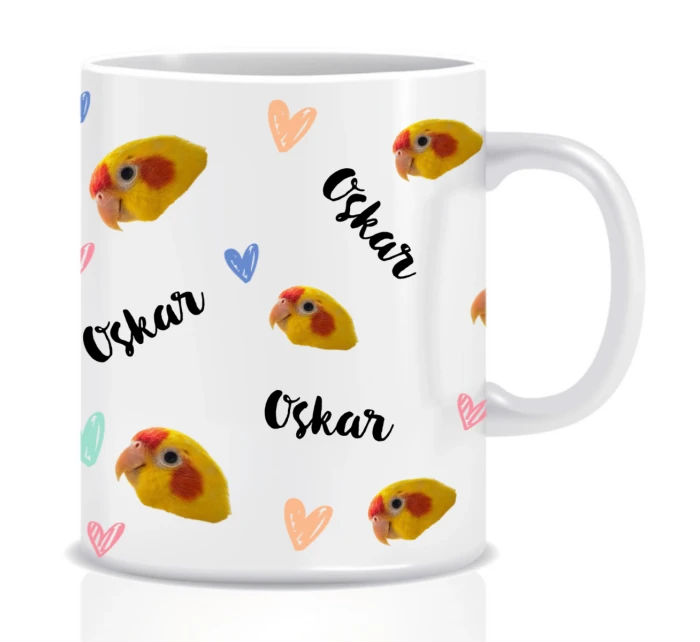 Personalizovaný klasický bílý keramický hrníček 300 ml se zvířecími motivy Personalizovaný klasický bílý keramický hrníček 300 ml se zvířecími motivy