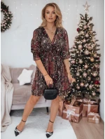 Jedna velikost VELVETIA šaty bordó FashionStreet EY2544