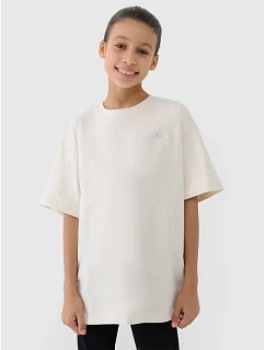 Dívčí tričko oversize, jednobarevné, 4F 4FJWSS25TTSHF1851-12S