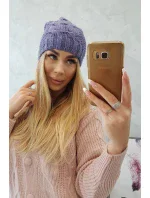 Fleecová čepice fialová model 18750501 - K-Fashion Fleecová čepice fialová model 18750501 - K-Fashion