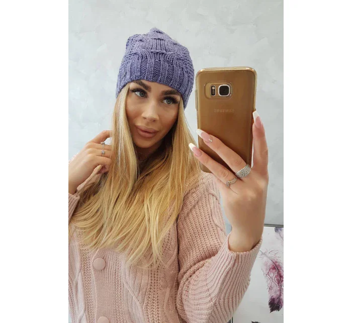 Fleecová čepice fialová model 18750501 - K-Fashion Fleecová čepice fialová model 18750501 - K-Fashion