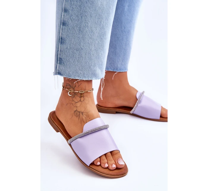 Elegantní ploché sandálky fialové model 21619499 - Boto Elegantní ploché sandálky fialové model 21619499 - Boto