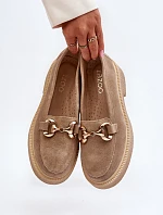 Zazoo 3429 Semišové Dámské Mokasíny S Ozdobou Beige