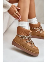 Dámské Sněhule Z Hladké Kůže S Šněrováním  Hnědé model 21674744 - D.Franklin