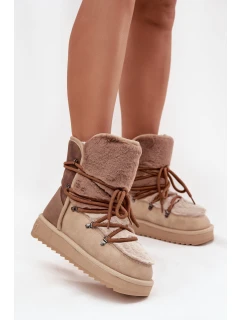 Dámské sněhule s kožíškem  Béžové model 21714047 - D.Franklin