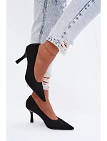 Materiálové Podpatky Lodičky Černé model 22102879 - Boto Materiálové Podpatky Lodičky Černé model 22102879 - Boto