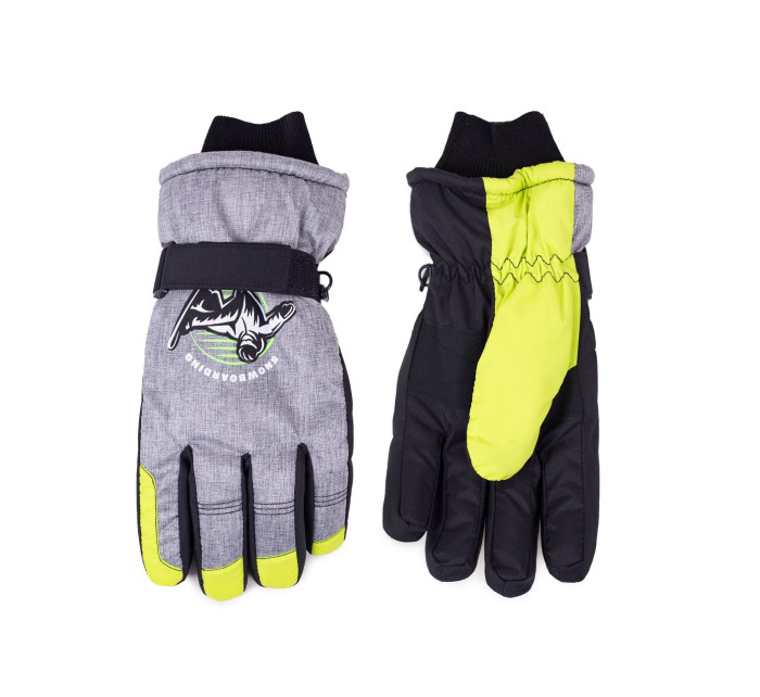 Yoclub Dětské zimní lyžařské rukavice REN-0303C-A150 Grey