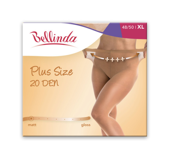 Punčochové kalhoty pro nadměrné velikosti PLUS SIZE 20 DEN - BELLINDA - almond
