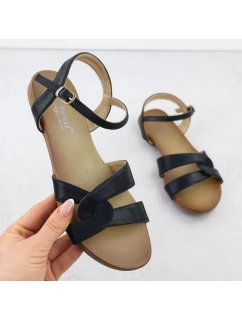 Dámské černé sandály S.Barski KV51-022