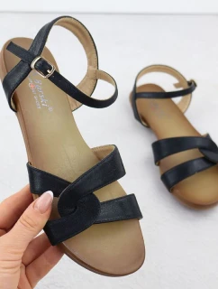 Dámské černé sandály S.Barski KV51-022