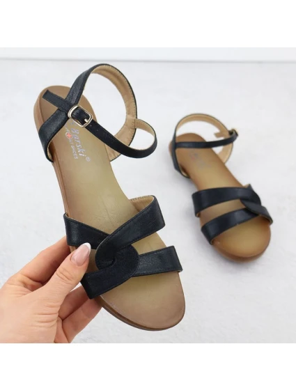 Dámské černé sandály S.Barski KV51-022 Dámské černé sandály S.Barski KV51-022