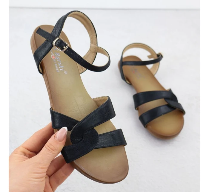 Dámské černé sandály S.Barski KV51-022 Dámské černé sandály S.Barski KV51-022