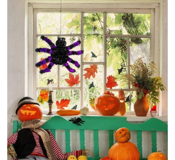 DEKORATIVNÍ FIGURKA HALLOWEEN PAVOUK FIALOVÁ