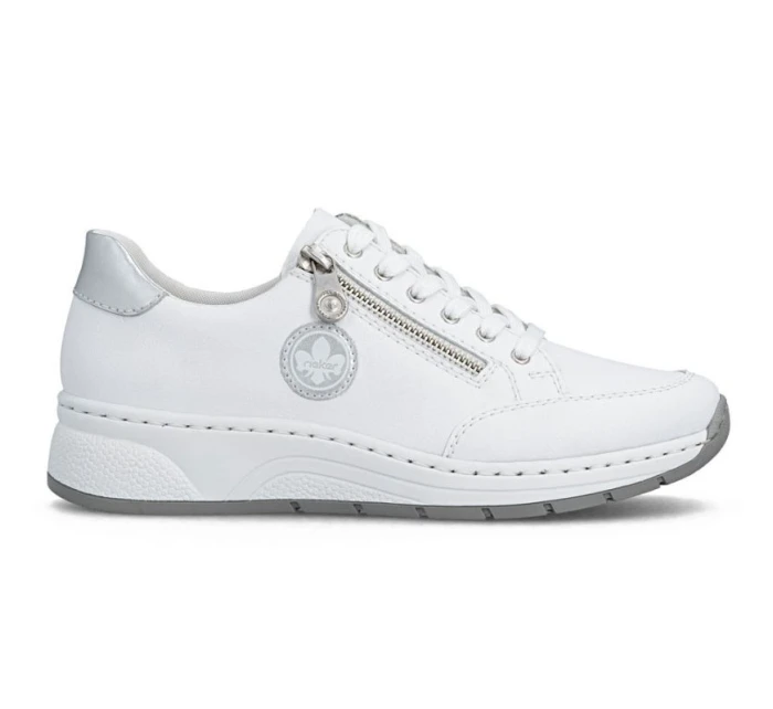 Dámské kožené polobotky bílé model 21910610 - Rieker Dámské kožené polobotky bílé model 21910610 - Rieker