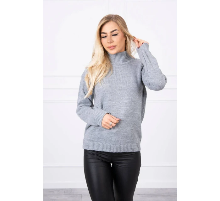Poloviční svetr s rolákem šedý