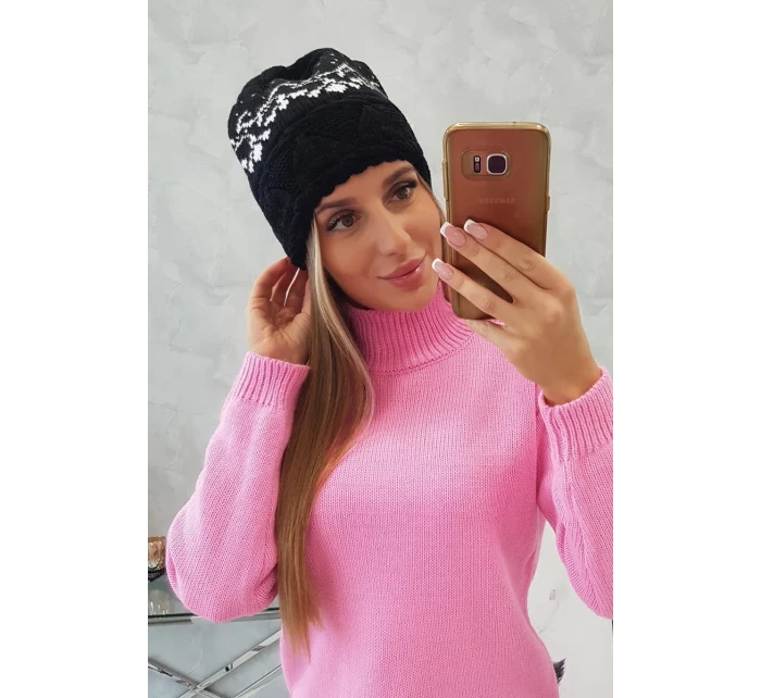 Dámská čepice Kira K374 black+white Dámská čepice Kira K374 black+white