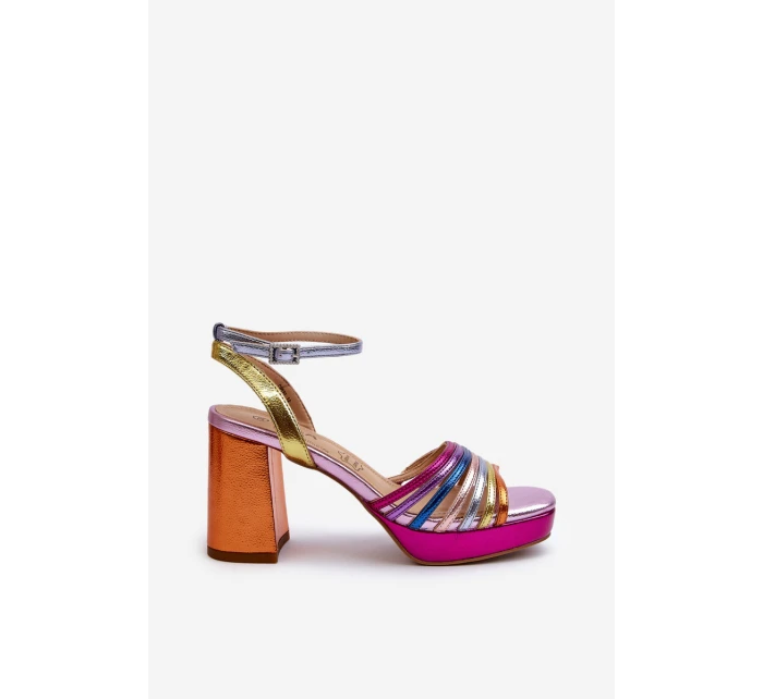 Dámské sandály na podpatku D&A CR920 Multikolor