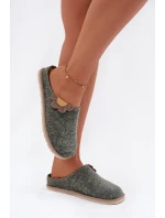 Dámské pantofle s květinou model 21786976 zelené - Inblu