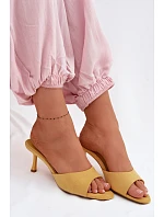 Žabky z semiše na podpatku Žluté model 22103096 - Boto