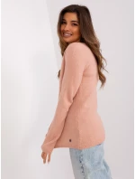 Sweter model 19005850 jasny różowy - FPrice Sweter model 19005850 jasny różowy - FPrice