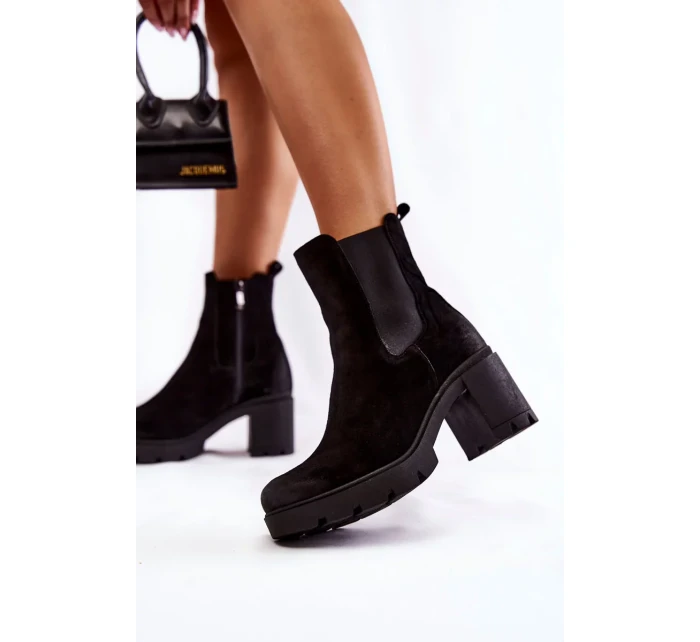 Dámské semišové boty na platformě Černe Martine Dámské semišové boty na platformě Černe Martine