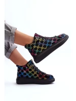 Sportovní boty na platformě Rhinestones GOE Black Sportovní boty na platformě Rhinestones GOE Black