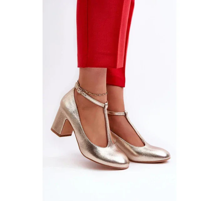 Dámské lodičky zlaté model 21154021 - Mascara