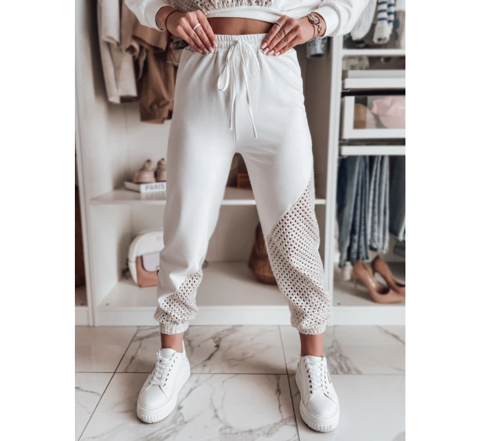 Dámské tepláky ELEGRA v barvě ecru FashionStreet UY2514