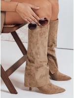 Dámské semišové boty s širokým khaki svrškem Dstreet model 21992291 - FashionStreet