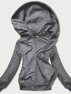 Tmavě šedá tenká rozepínací dámská mikina s kapucí (W08-5)