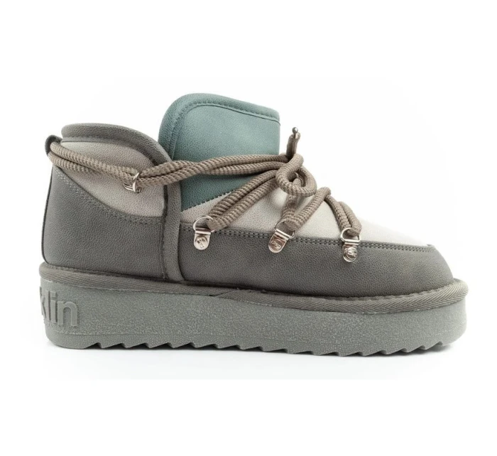 D.Franklin dámské sněhule zimní módní zateplené boty šedé dámské