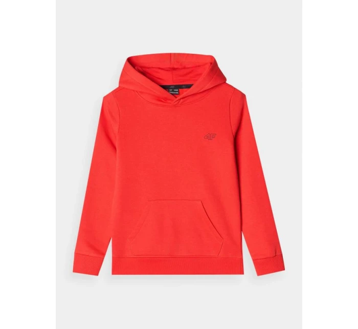 Chlapecká nepruhovaná mikina s kapucí 4F Junior 4FJWMM00TSWSM1292-70S