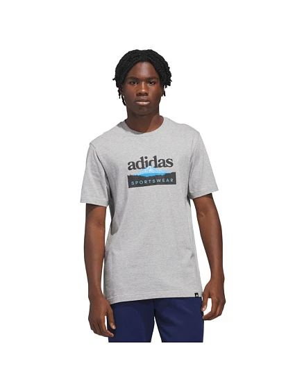 Pánské tričko adidas Sportsman Mountain Graphic T-shirt light grey KC9253 pánské