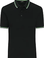 Daiber JN 1306 Pánské těžké piqué polo s proužky 02.1306 black/white/lime green