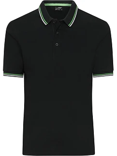 Daiber JN 1306 Pánské těžké piqué polo s proužky 02.1306 black/white/lime green