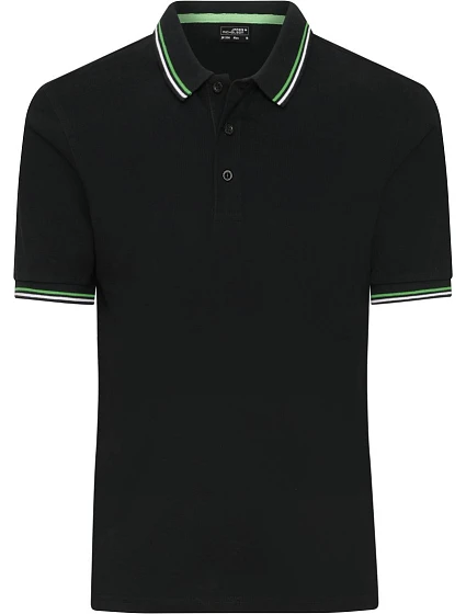 Daiber JN 1306 Pánské těžké piqué polo s proužky 02.1306 black/white/lime green Daiber JN 1306 Pánské těžké piqué polo s proužky 02.1306 black/white/lime green