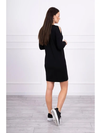 Šaty s potiskem model 18744034 černé - K-Fashion Šaty s potiskem model 18744034 černé - K-Fashion