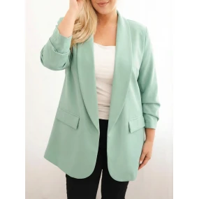 Dámská plus size elegantní sako mátová